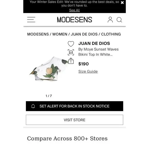 Juan de Dios "Moye de Sunset Waves" One Shoulder Swim Top, White, Women's 4 - Picture 7 of 7